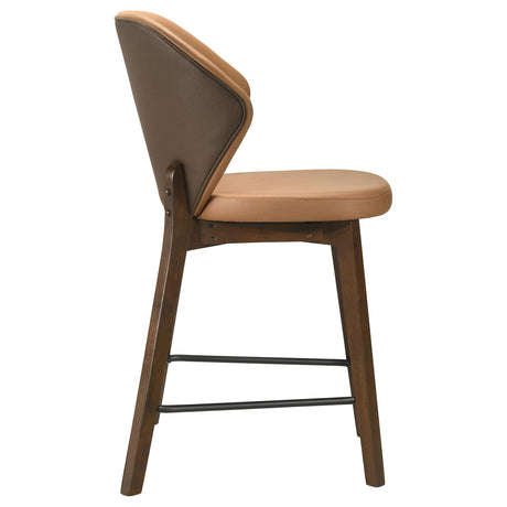 Randolph Butterscotch and Brown Upholstered Counter Height Chair, Set of 2 from Coaster - Luna Furniture