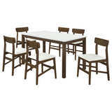 Merrin Off White and Walnut 7-Piece 55-inch Rectangular Dining Set from Coaster - Luna Furniture