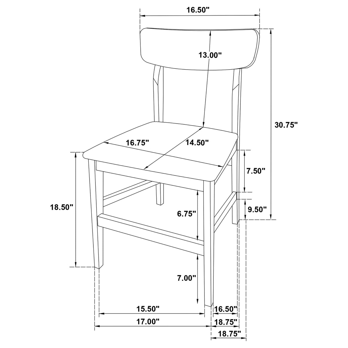 Merrin Off White and Walnut 7-Piece 55-inch Rectangular Dining Set from Coaster - Luna Furniture