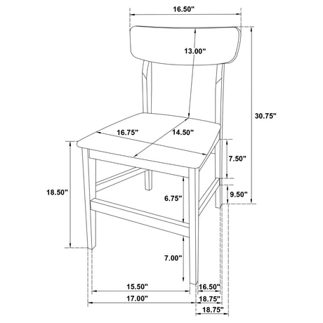 Merrin Off White and Walnut 7-Piece 55-inch Rectangular Dining Set from Coaster - Luna Furniture