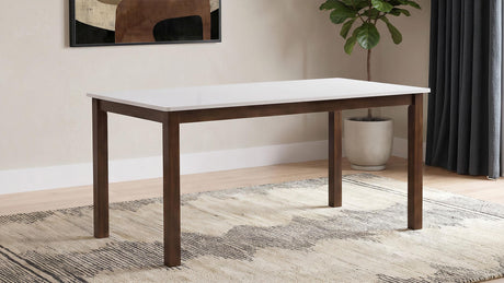 Merrin White/Walnut 55-inch Rectangular Dining Table from Coaster - Luna Furniture