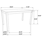 Merrin White/Walnut 55-inch Rectangular Dining Table from Coaster - Luna Furniture