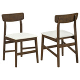 Merrin Dining Side Chair Off White and Walnut (Set of 2) from Coaster - Luna Furniture