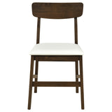 Merrin Dining Side Chair Off White and Walnut (Set of 2) from Coaster - Luna Furniture
