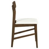 Merrin Dining Side Chair Off White and Walnut (Set of 2) from Coaster - Luna Furniture
