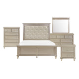 Celandine Silver 5-Piece Bedroom Set (Queen Bed, Nightstand, Dresser, Mirror, Chest) from Homelegance - Luna Furniture