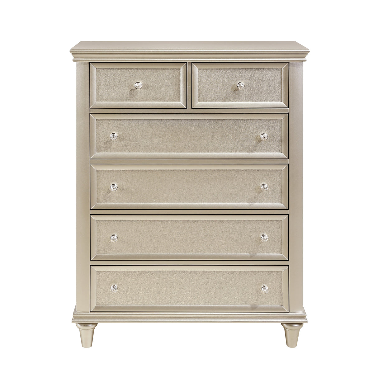 Celandine Silver 5-Piece Bedroom Set (Queen Bed, Nightstand, Dresser, Mirror, Chest) from Homelegance - Luna Furniture