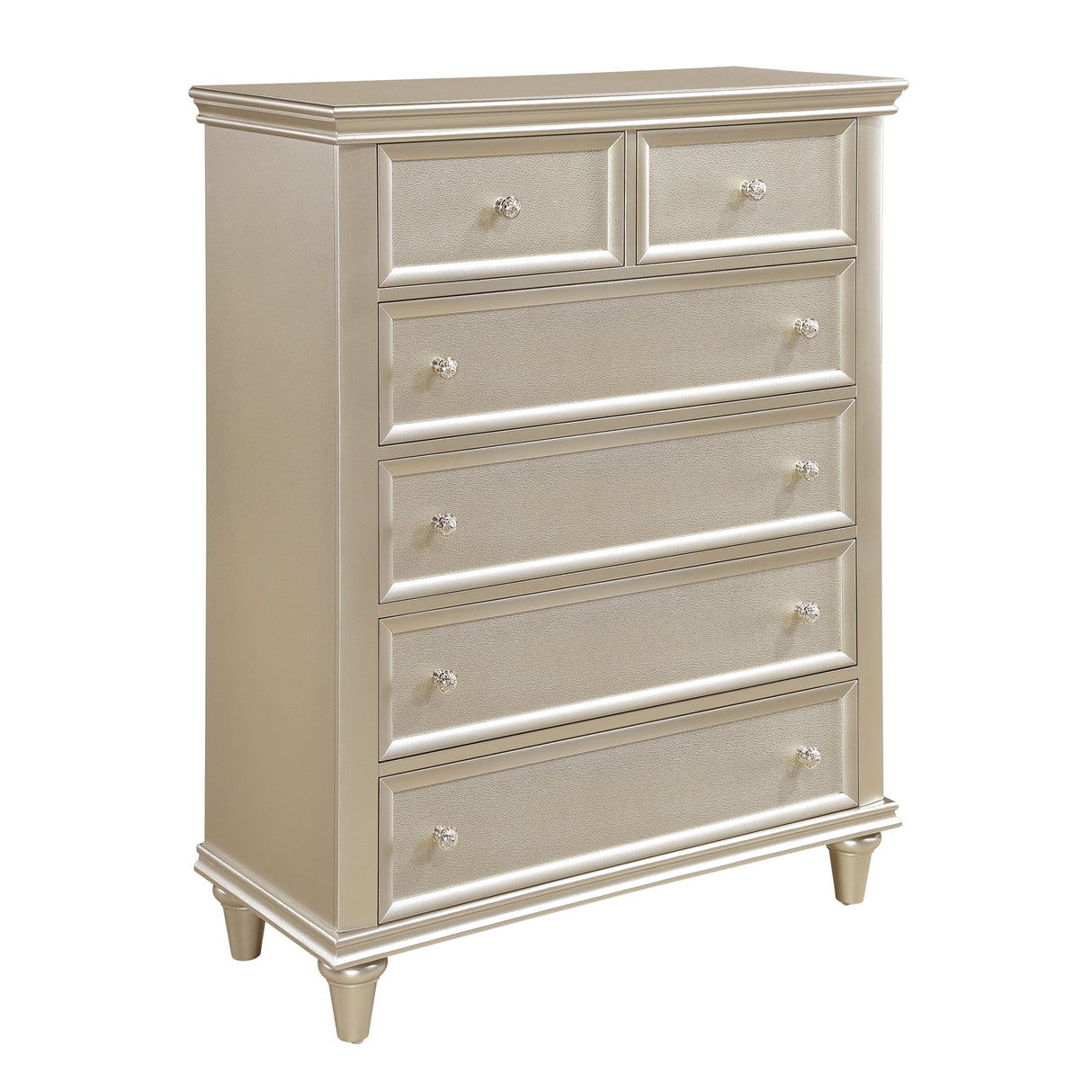 Celandine Silver 5-Piece Bedroom Set (Queen Bed, Nightstand, Dresser, Mirror, Chest) from Homelegance - Luna Furniture