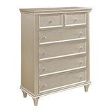 Celandine Silver 5-Piece Bedroom Set (Queen Bed, Nightstand, Dresser, Mirror, Chest) from Homelegance - Luna Furniture