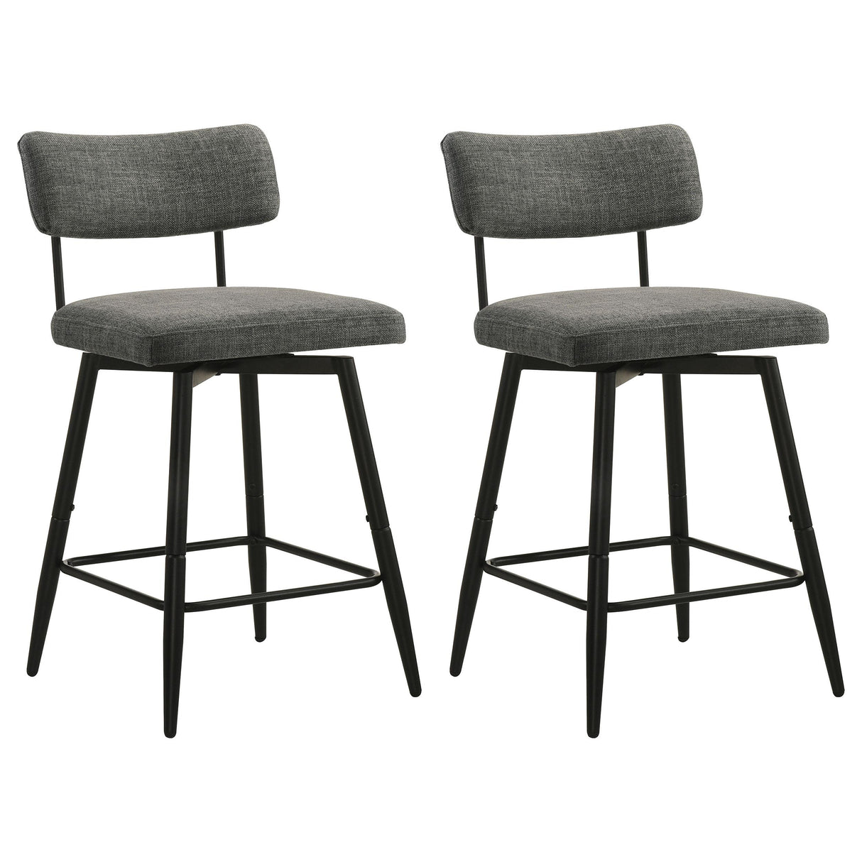 Levine Fabric Upholstered Swivel Counter Chair Grey (Set of 2) from Coaster - Luna Furniture