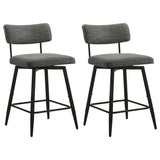 Levine Fabric Upholstered Swivel Counter Chair Grey (Set of 2) from Coaster - Luna Furniture