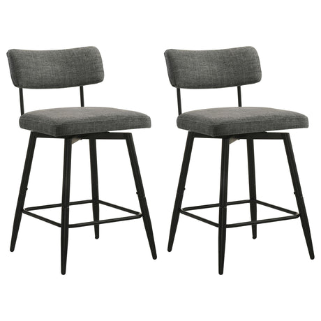 Levine Gray Fabric Upholstered Swivel Counter Chair, Set of 2 from Coaster - Luna Furniture