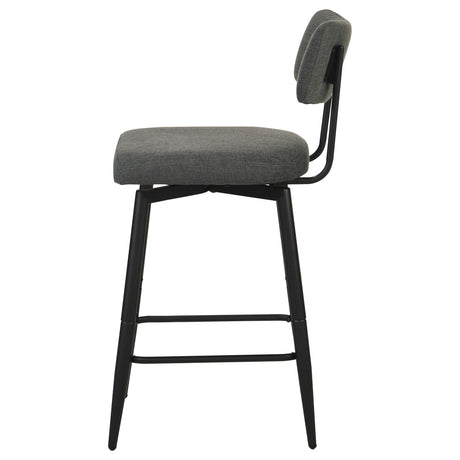 Levine Gray Fabric Upholstered Swivel Counter Chair, Set of 2 from Coaster - Luna Furniture