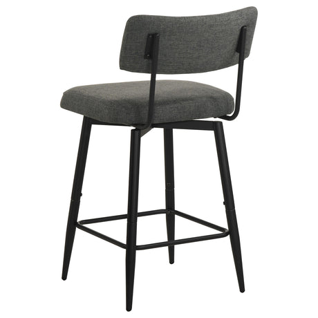 Levine Gray Fabric Upholstered Swivel Counter Chair, Set of 2 from Coaster - Luna Furniture