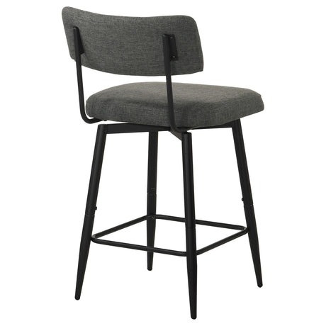 Levine Gray Fabric Upholstered Swivel Counter Chair, Set of 2 from Coaster - Luna Furniture