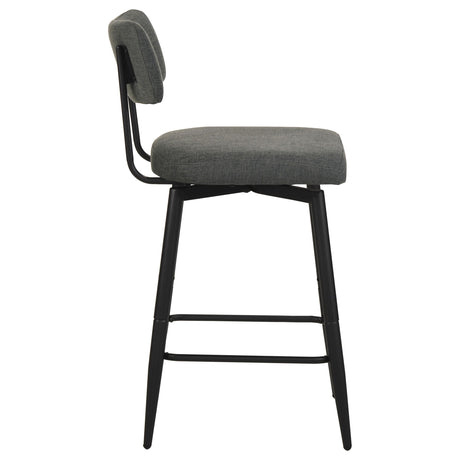 Levine Gray Fabric Upholstered Swivel Counter Chair, Set of 2 from Coaster - Luna Furniture