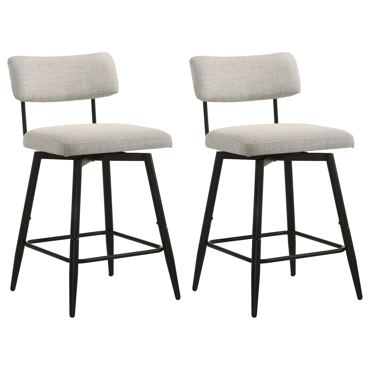 Levine Cream Fabric Upholstered Swivel Counter Chair, Set of 2 from Coaster - Luna Furniture