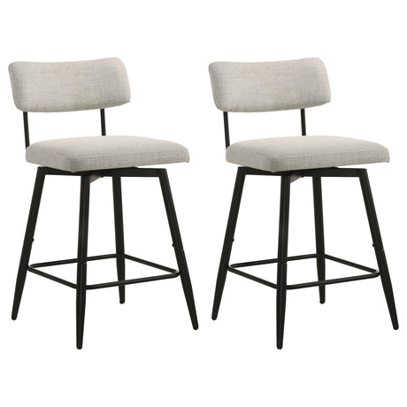 Levine Cream Fabric Upholstered Swivel Counter Chair, Set of 2 from Coaster - Luna Furniture