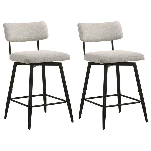 Levine Cream Fabric Upholstered Swivel Counter Chair, Set of 2