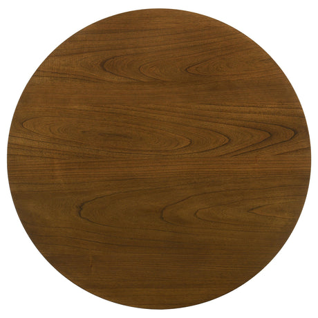 Mueller Brown 48-inch Round Mindi Veneer Dining Table from Coaster - Luna Furniture