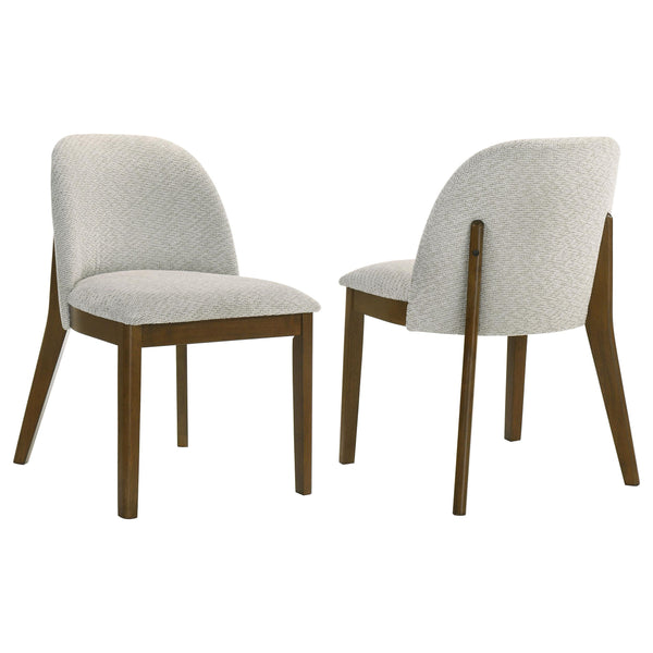 Mueller Brown/Beige Upholstered Dining Side Chair, Set of 2