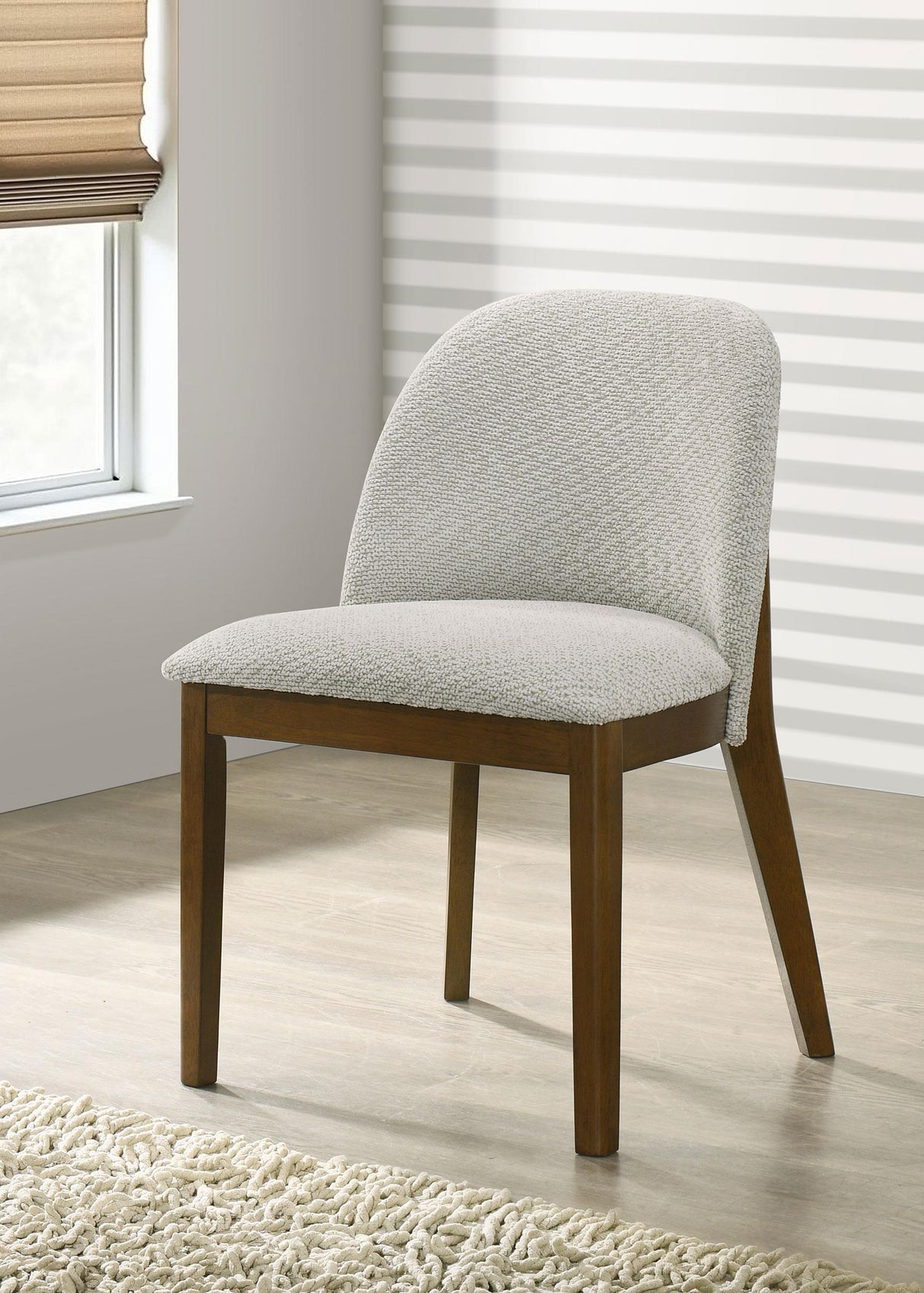 Mueller Brown/Beige Upholstered Dining Side Chair, Set of 2 from Coaster - Luna Furniture