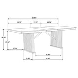 Adina Distressed Light Brown 7-Piece Extension Leaf Dining Set from Coaster - Luna Furniture