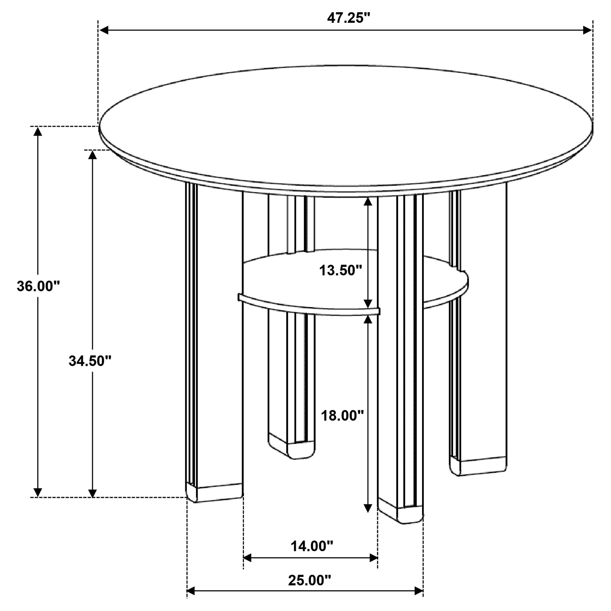 Coaster Ottowa Brown 5-piece Round Wood Counter Height Dining Room