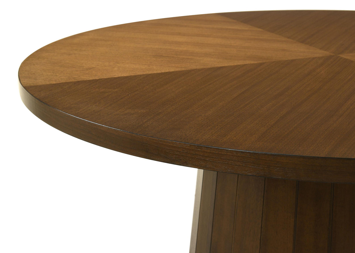 Galindo Walnut 52-inch Round Walnut Veneer Dining Table from Coaster - Luna Furniture