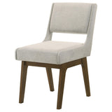 Galindo Upholstered Dining Side Chair Light Grey (Set of 2) from Coaster - Luna Furniture