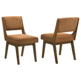 Galindo Nutmeg / Walnut Upholstered Dining Side Chair (Set of 2) from Coaster - Luna Furniture