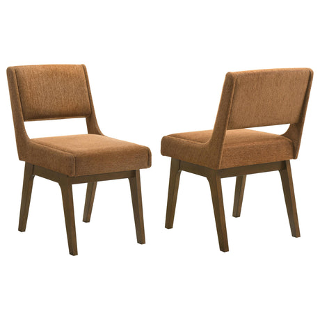 Galindo Nutmeg/Walnut Upholstered Dining Side Chair, Set of 2 from Coaster - Luna Furniture