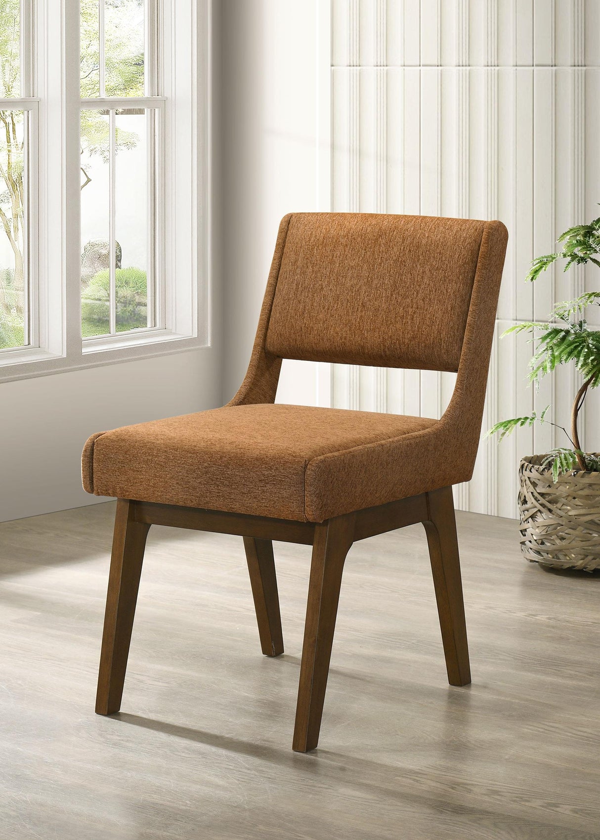 Galindo Nutmeg / Walnut Upholstered Dining Side Chair (Set of 2) from Coaster - Luna Furniture