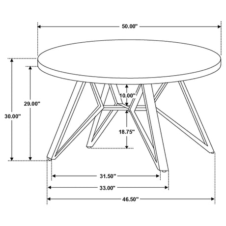 Neil Concrete and Black Round Wood Top Dining Table from Coaster - Luna Furniture