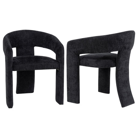 Carlow Black Upholstered Dining Arm Chair, Set of 2 from Coaster - Luna Furniture