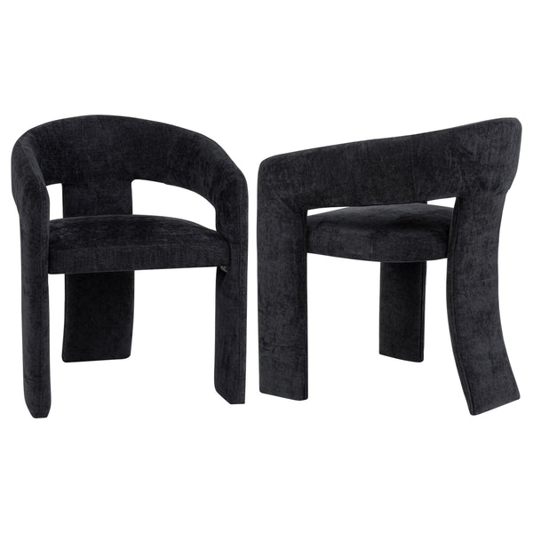 Carlow Black Upholstered Dining Arm Chair, Set of 2