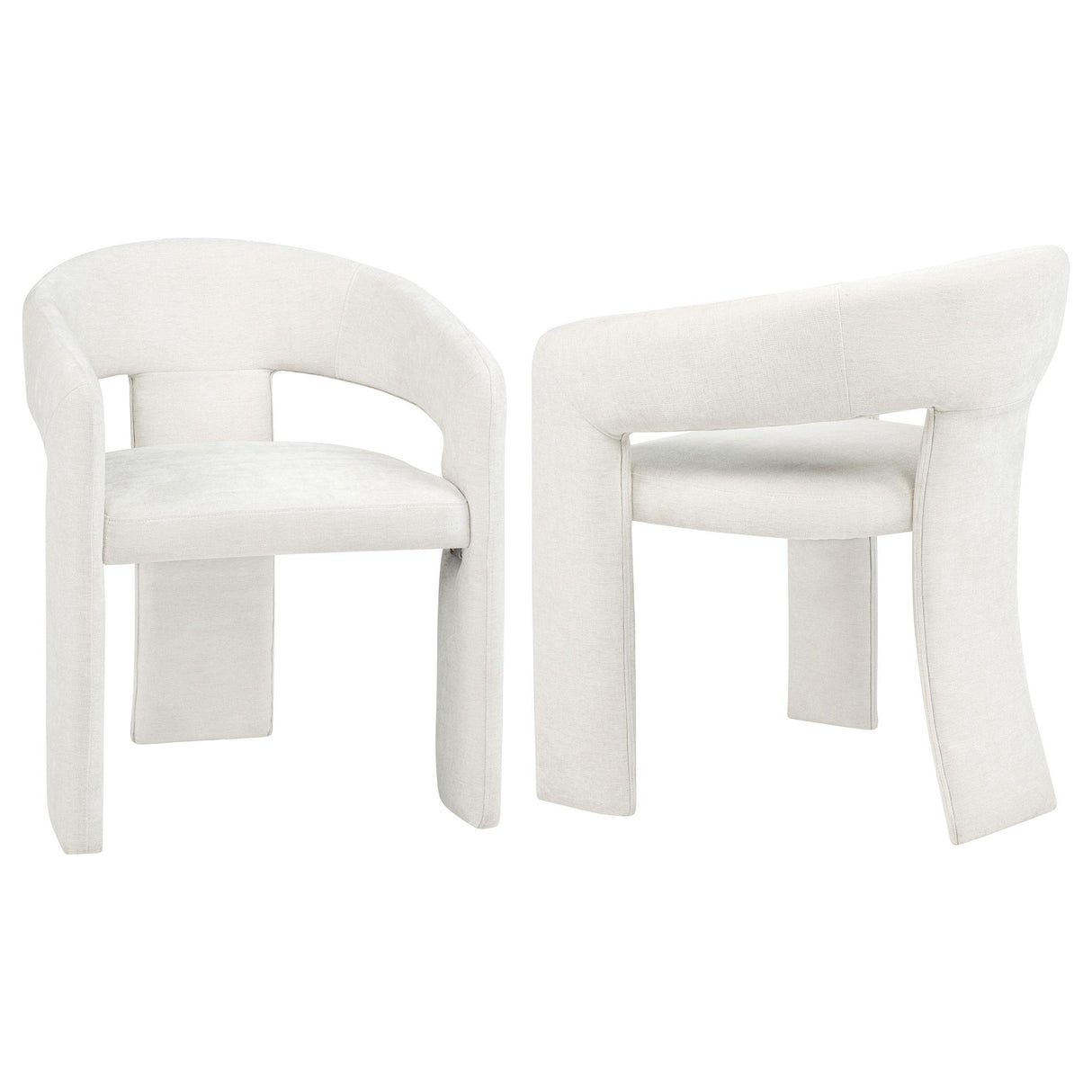 Carlow White Upholstered Dining Arm Chair, Set of 2 from Coaster - Luna Furniture