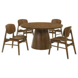 Franklin Dark Brown 5-piece 54-inch Round Dining Table Set from Coaster - Luna Furniture
