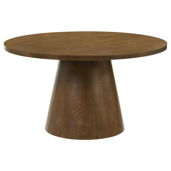 Franklin Dark Brown 54-inch Round Wood Pedestal Base Dining Table