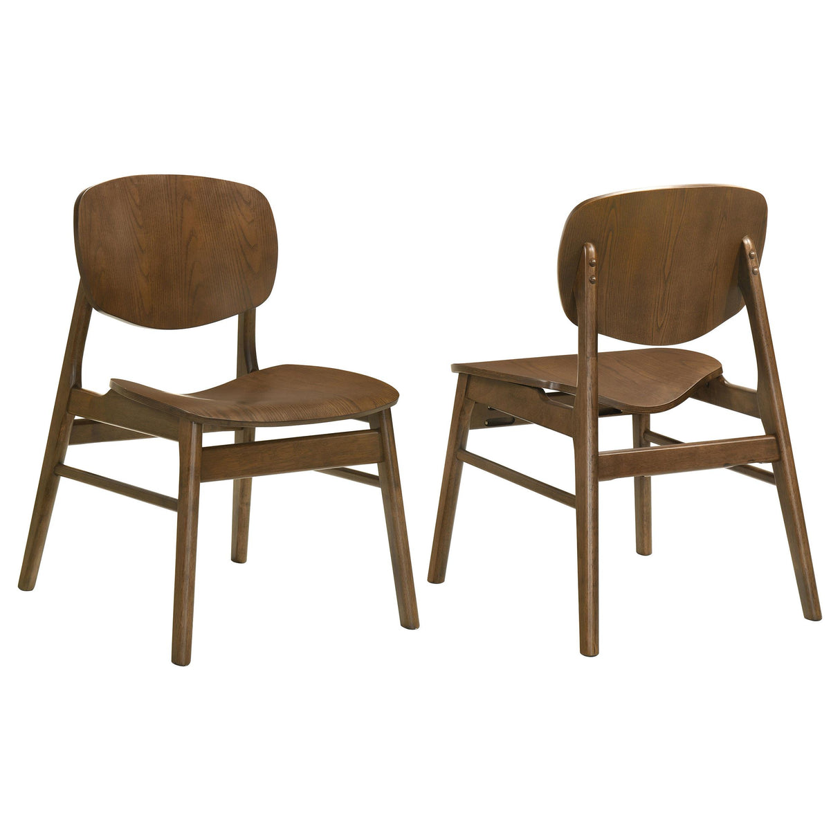 Benford Dark Brown Dining Side Chair Wood Seat, Set of 2 from Coaster - Luna Furniture