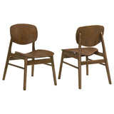Benford Dark Brown Dining Side Chair Wood Seat, Set of 2 from Coaster - Luna Furniture