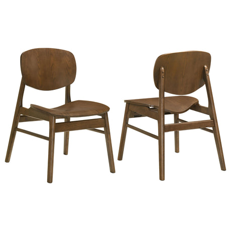 Benford Dark Brown Dining Side Chair Wood Seat, Set of 2 from Coaster - Luna Furniture