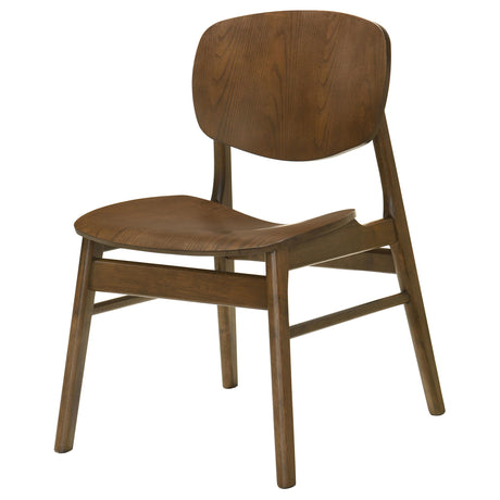 Benford Dark Brown Dining Side Chair Wood Seat, Set of 2 from Coaster - Luna Furniture