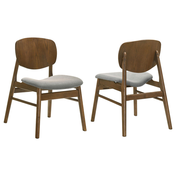 Benford Dark Brown Dining Side Chair Upholstered Seat, Set of 2