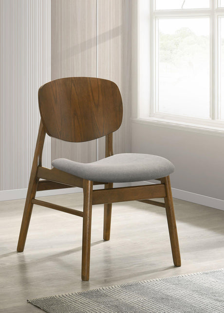 Benford Dark Brown Dining Side Chair Upholstered Seat, Set of 2 from Coaster - Luna Furniture