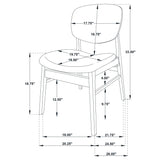 Benford Dark Brown Dining Side Chair Upholstered Seat, Set of 2 from Coaster - Luna Furniture