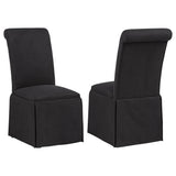 Shawna Black Upholstered Skirted Side Chair, Set of 2 from Coaster - Luna Furniture