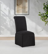Shawna Black Upholstered Skirted Side Chair, Set of 2 from Coaster - Luna Furniture