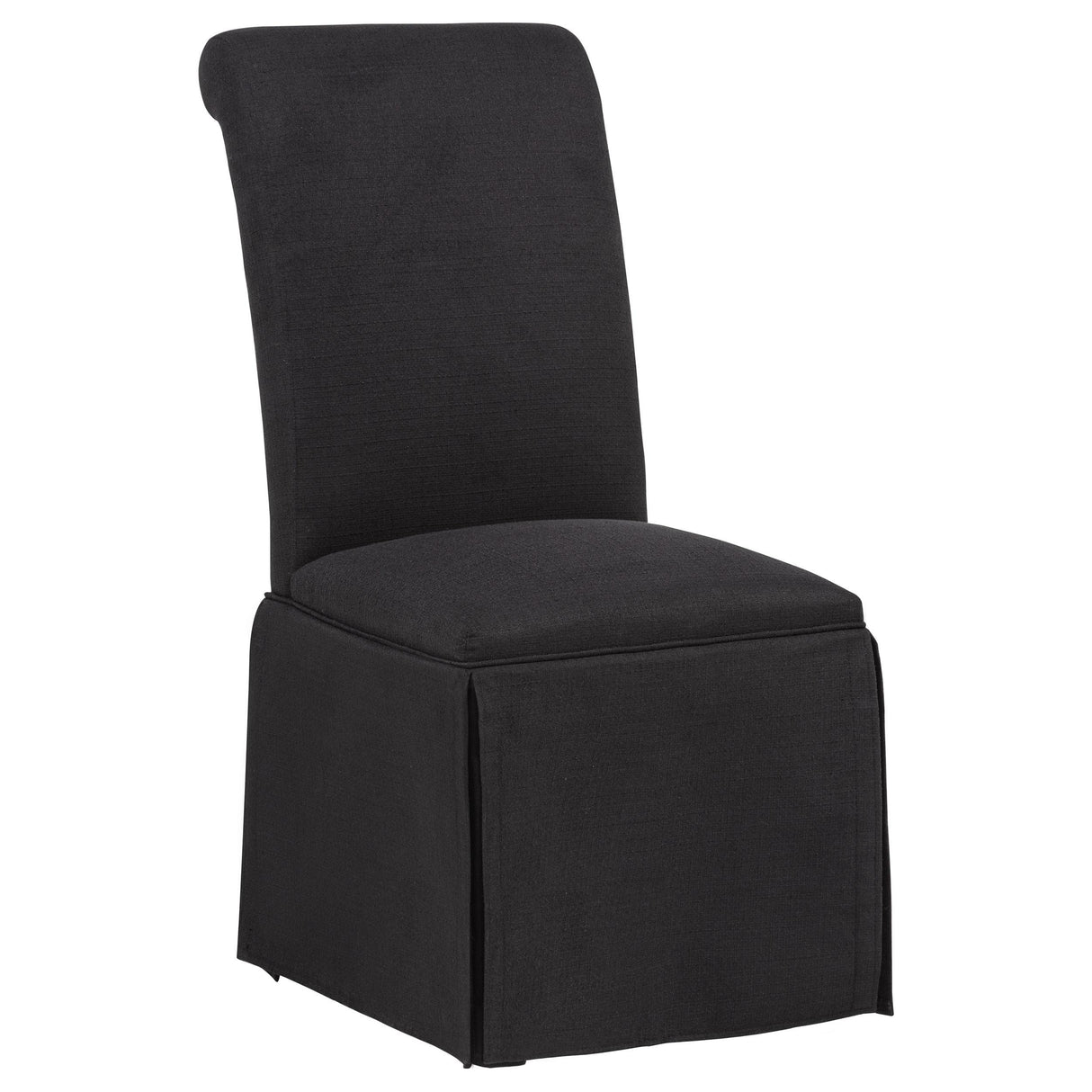 Shawna Black Upholstered Skirted Side Chair, Set of 2 from Coaster - Luna Furniture