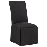Shawna Black Upholstered Skirted Side Chair, Set of 2 from Coaster - Luna Furniture